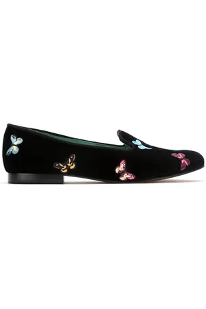 Blue Bird Borboleta fluwelen loafers