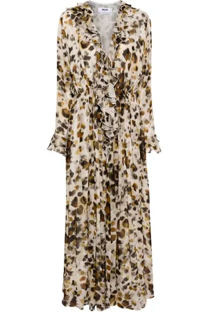 Msgm Jurk met ruches en print