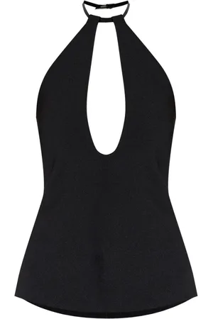 The Attico Blouse met halternek en gespsluiting