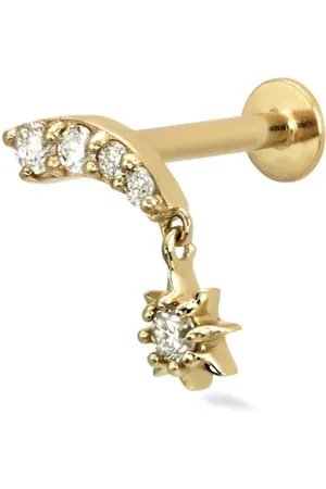 Lark & Berry 14kt geelgouden Starbust oorbel met diamant