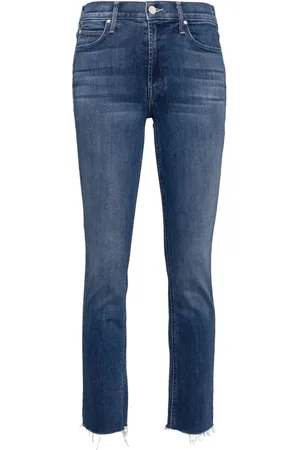 Mother The Mid Rise Dazzler Ankle Fray straight jeans