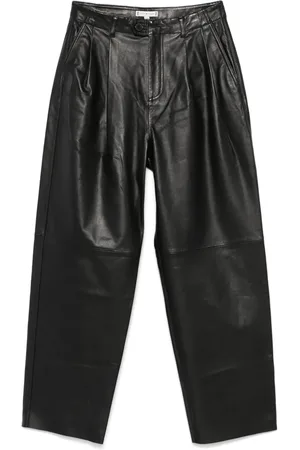 Tommy Hilfiger Leren broek met toelopende pijpen