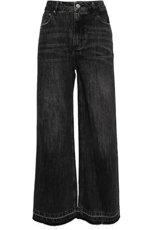 B+AB Ruimvallende jeans met franje