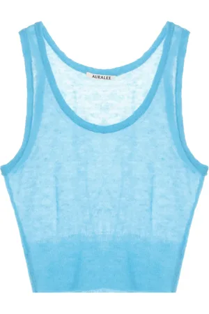 Auralee Doorzichtige gebreide tanktop