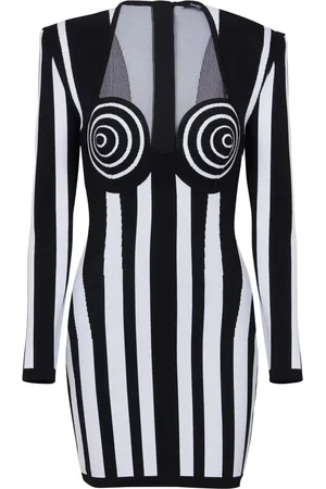 Balmain Gestreepte jurk
