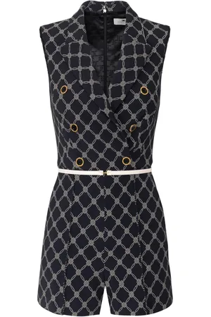 Elisabetta Franchi Jumpsuit met diamantpatroon