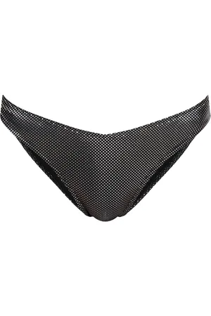 Moschino Metallic bikinislip met logoprint