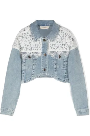 Twin-Set Cropped spijkerjack met detail van kant