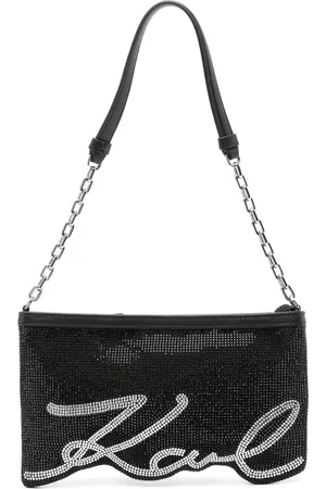 Karl Lagerfeld Schoudertas met logo van stras