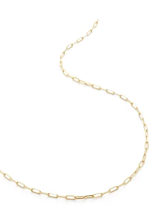 Monica Vinader 14kt geelgouden mini Paperclip schakelhalsketting