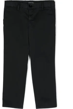 Emporio Armani Mid waist straight chino met logoplakkaat