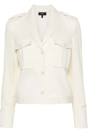 THEORY Cropped jack met puntige revers