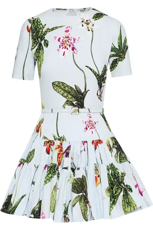 Oscar de la Renta Orchid katoenen popeline mini