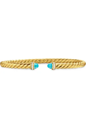 David Yurman 18kt geelgouden Cablespira® Flex armband met diamant (4mm)