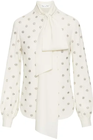 Oscar de la Renta Blouse verfraaid met kristallen