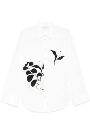 FORTE FORTE Blouse met bloemenapplicatie