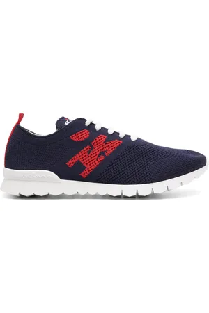Kiton Mesh sneakers met logo jacquard