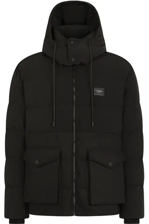 Dolce & Gabbana Donsjack met capuchon en logo label