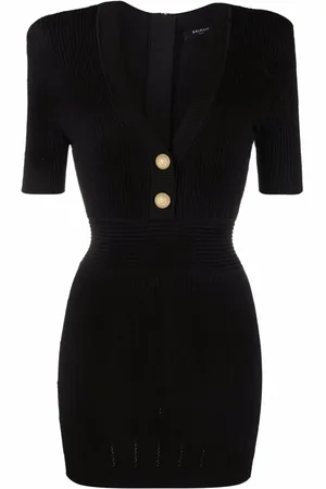 Balmain Ribgebreide jurk