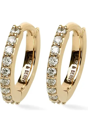 Lark & Berry 14kt geelgouden medium Modernist oorringen met diamant