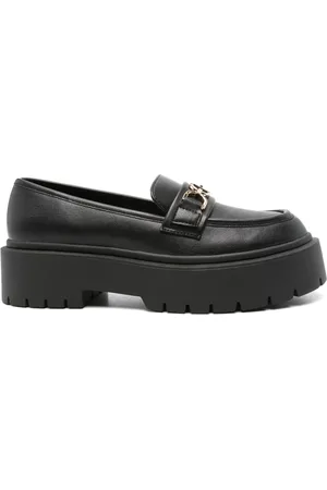 Twin-Set 45 mm leren loafers met logogesp