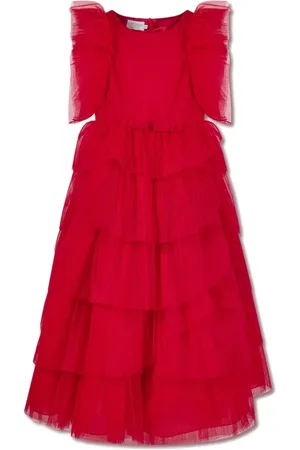 Marchesa Notte Jurk met ruche en rits