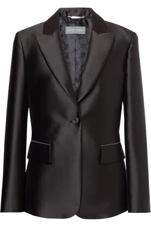 Alberta Ferretti Satijnen blazer met enkele rij knopen