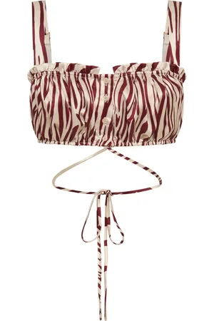 Nicholas Tracy mouwloze zijden cropped top