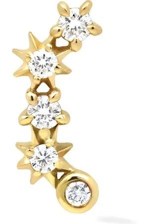 Lark & Berry 14kt geelgouden Star Cluster oorbel met diamant