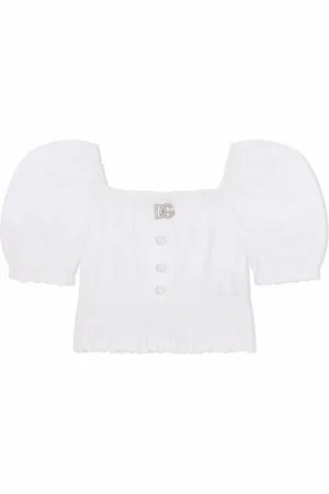 Dolce & Gabbana Gesmockt shirt met logo