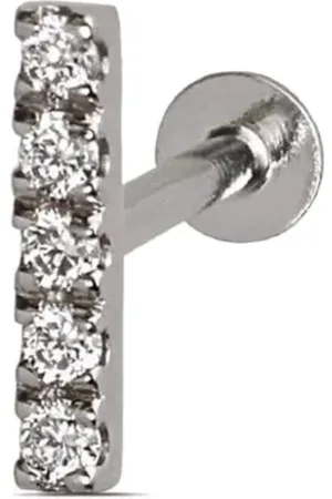 Lark & Berry 14kt witgouden Modernist oorbel met diamant