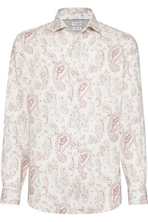 Brunello Cucinelli Linnen overhemd met paisley