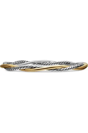 David Yurman 14kt geelgouden en sterling zilveren Petite Infinity armband (4,4mm)