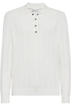 Brunello Cucinelli Katoenen poloshirt met lange mouwen