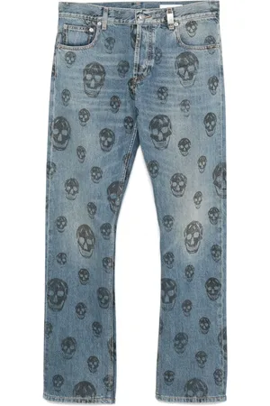 Alexander McQueen Jeans met doodskopprint