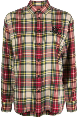 Ralph Lauren Geruite blouse met geborduurd logo