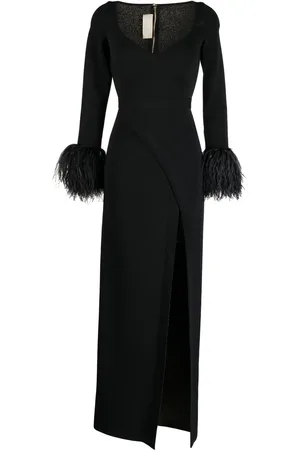 Elie saab Avondjurk met veren afwerking
