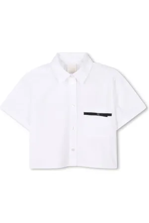 Givenchy Katoenen popeline shirt met logoplakkaat