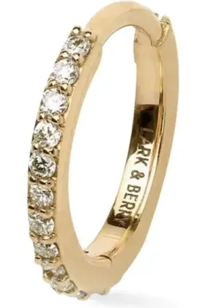 Lark & Berry 14kt geelgouden grote Modernist oorring met diamant
