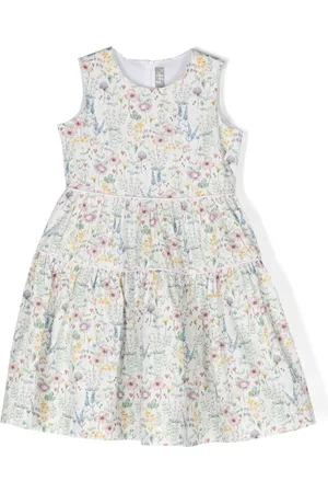 Il gufo Mouwloze jurk met bloemenprint