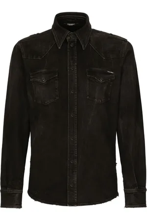 Dolce & Gabbana Denim overhemd met gerafeld effect