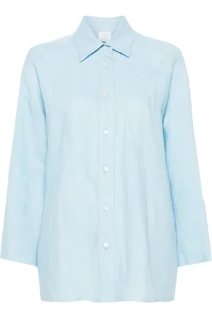 ELEVENTY Linnen blouse met verlaagde schouders