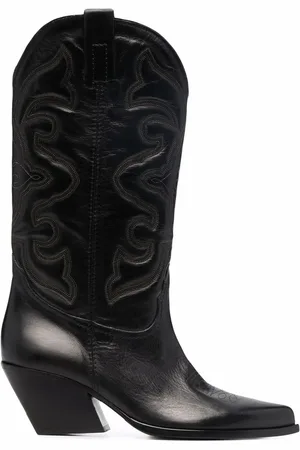 Elena Iachi Leren cowboylaarzen