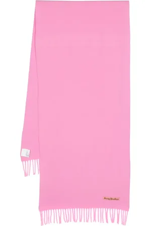 Acne Studios Sjaal met franje afwerking en logo label
