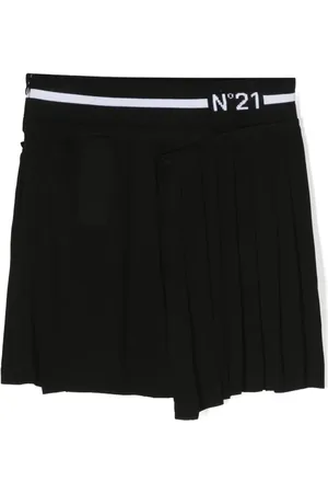 Nº21 Plooirok met intarsia logo