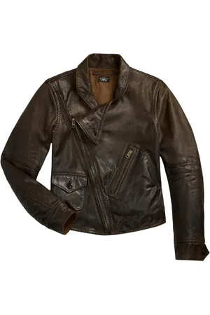 Ralph Lauren Davies leren jack met rits