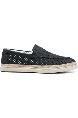 Casadei Nabuk espadrilles met geperforeerd leer