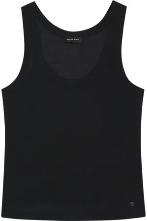 ANINE BING Tanktop met logo plakkaat