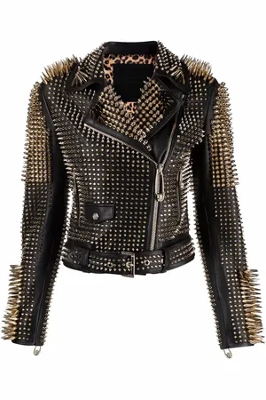 Philipp Plein Bikerjack met studs