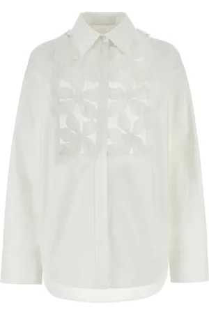 VALENTINO GARAVANI Katoenen blouse met uitgesneden bloemen